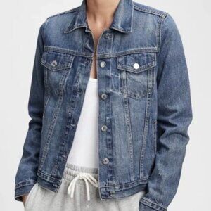 Gap Icon Denim Jean Trucker Jacket Saddle Blue XS